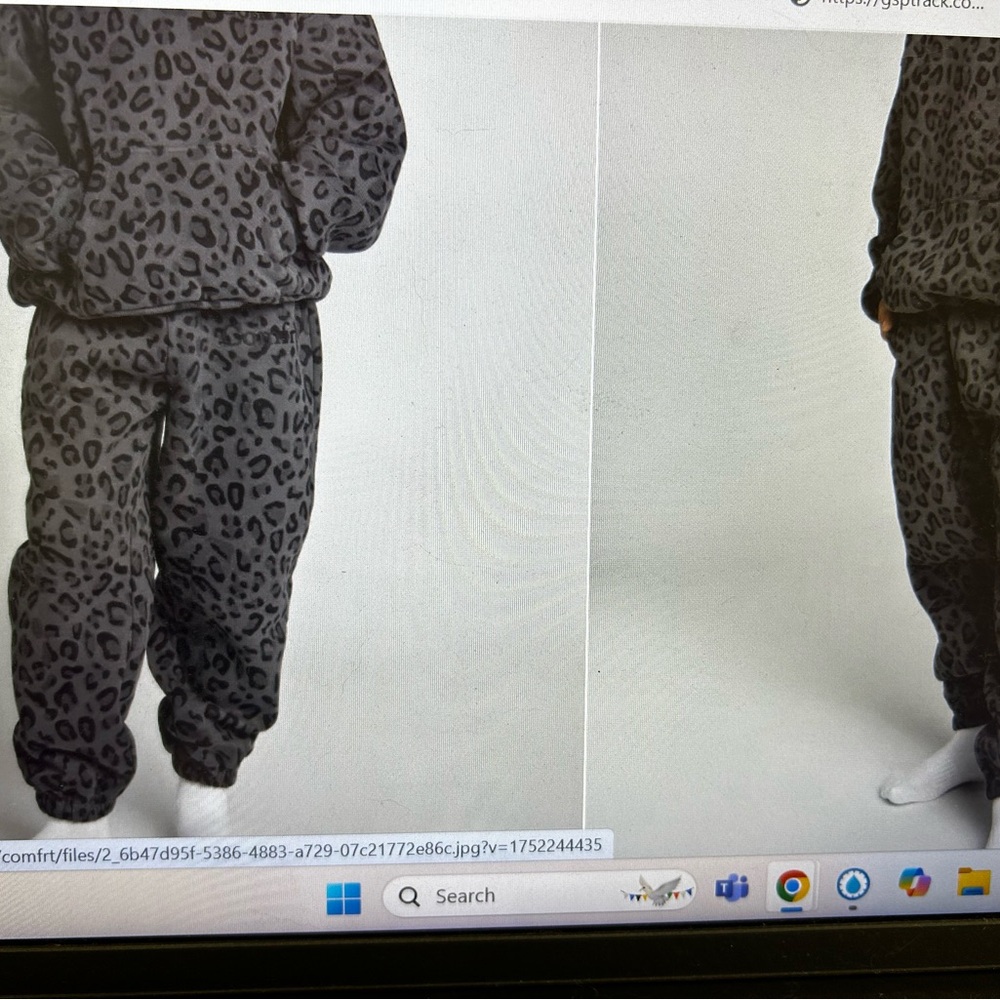 Kids Leopard Print Joggers in Gray